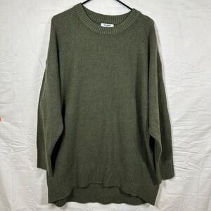 Old Navy SoSoft Olive Green Ribbed Crewneck Sweater Womens 2X Oversized Knit